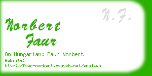 norbert faur business card